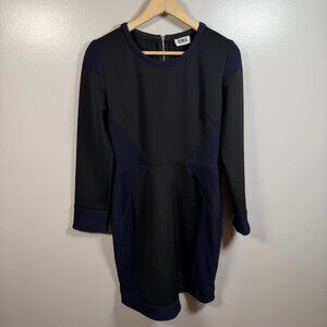Sonia Rykiel Sheath Dress Size 40 Medium Black Blue Illusion Knee Length Career